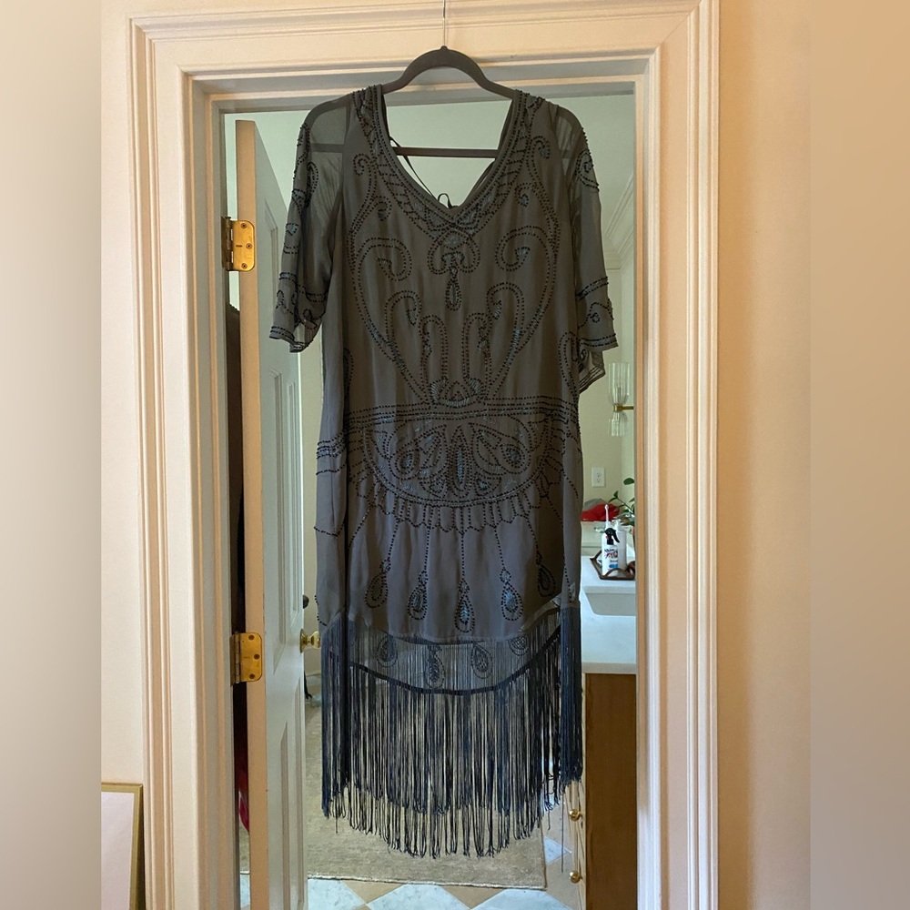 Free People beaded fringe dress